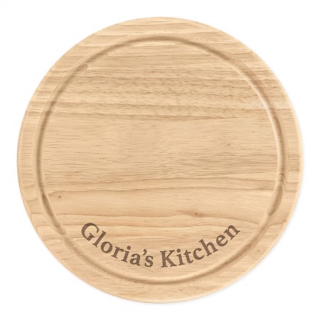 Personalised Wooden Chopping Cheese Board Round 25cm Custom Name Kitchen Bottom