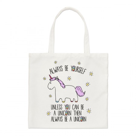 Lila Unicorn Always Be Yourself Regular Tote Bag