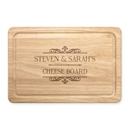 Personalised Custom Name Initials Classic Rectangular Wooden Cheese Board