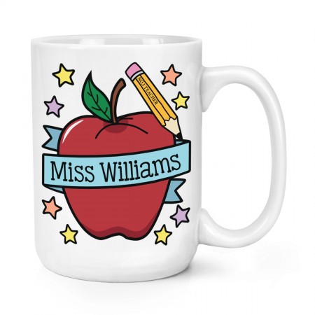 Personalised Custom Name No.1 Best Teacher Apple 15oz Large Mug Cup