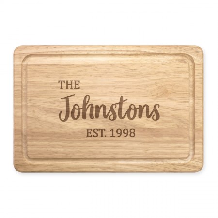 Personalised Custom Any Name Surname The Johnstons Style Rectangular Wooden Chopping Cheese Board