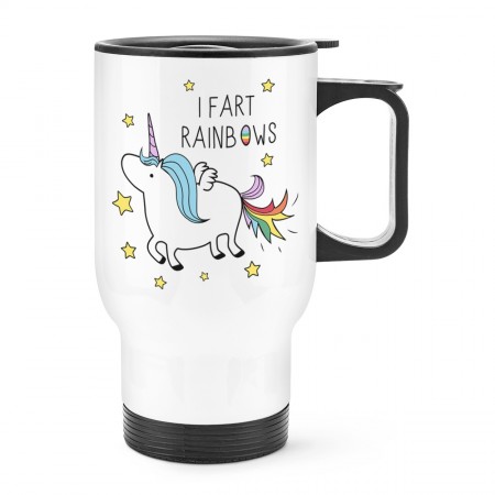 Unicorn I Fart Rainbows Travel Mug Cup With Handle