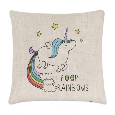 Unicorn I Poop Rainbows Cushion Cover