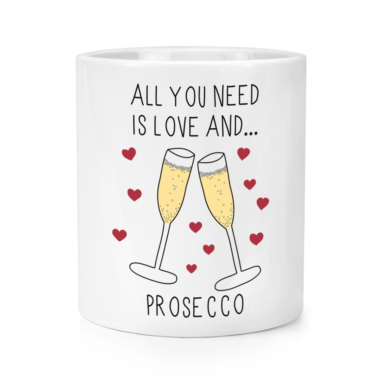 All You Need Is Love And Prosecco Makeup Brush Pencil Pot