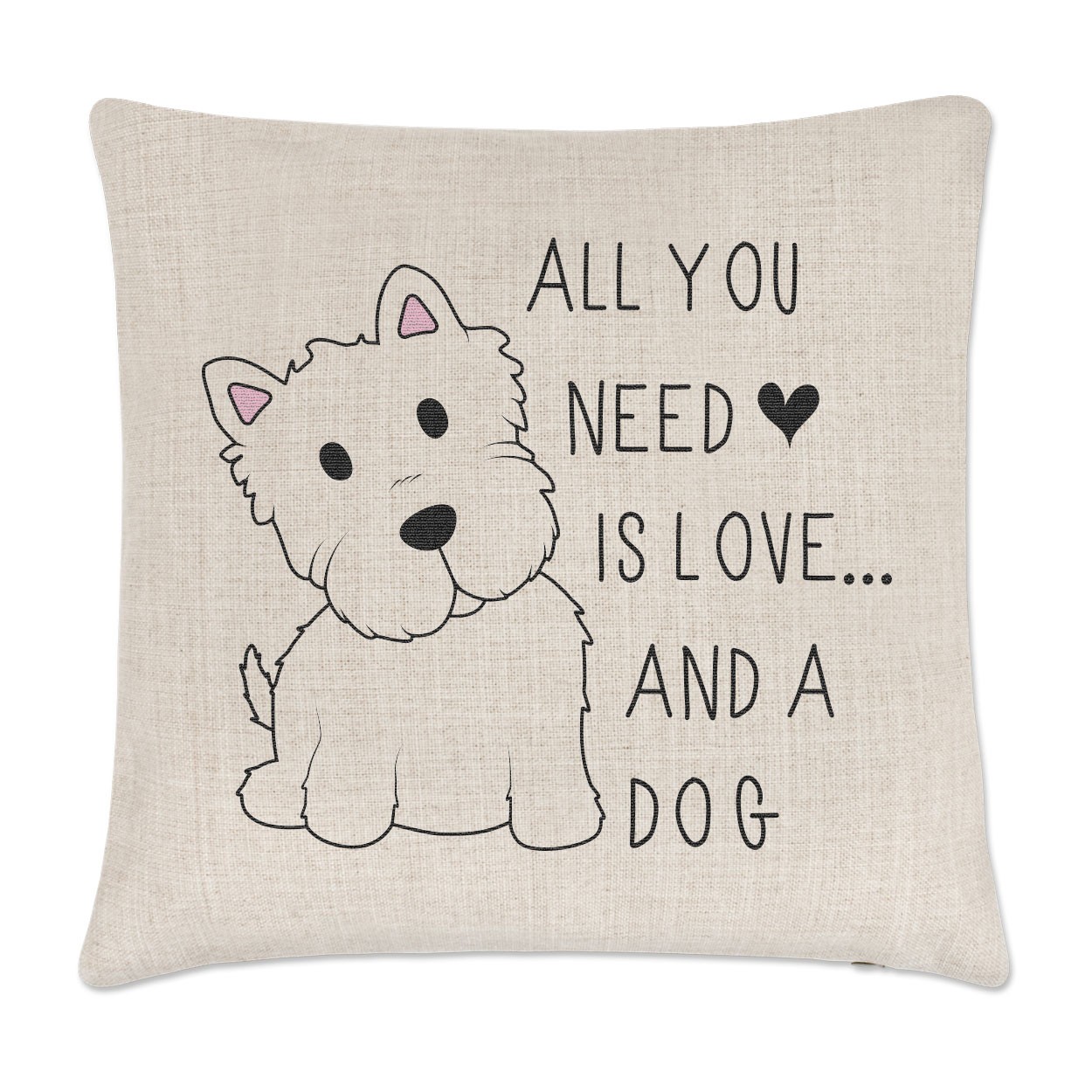 All You Need Is Love And A Dog Linen Cushion Cover