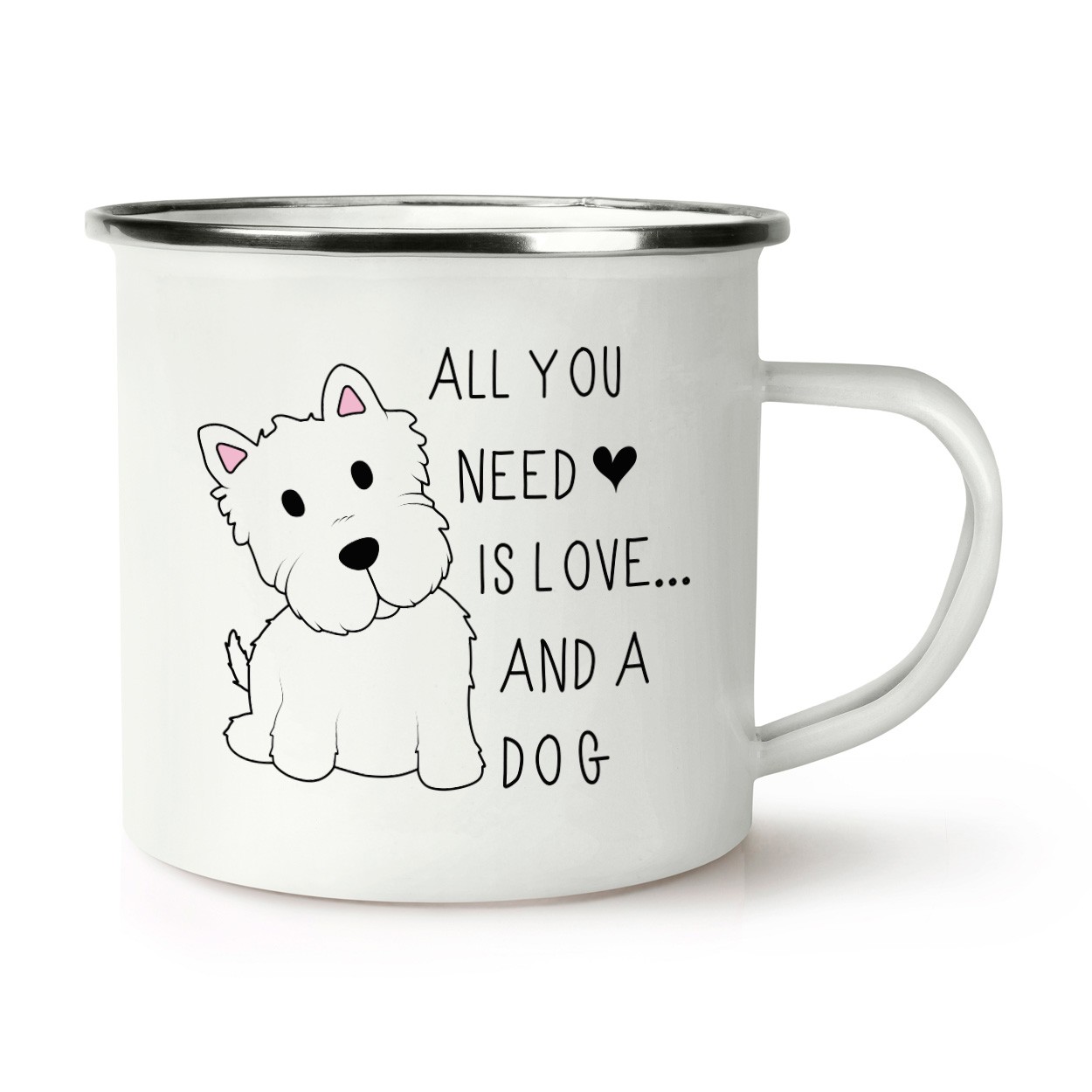 All You Need Is Love And A Dog Retro Enamel Mug Cup
