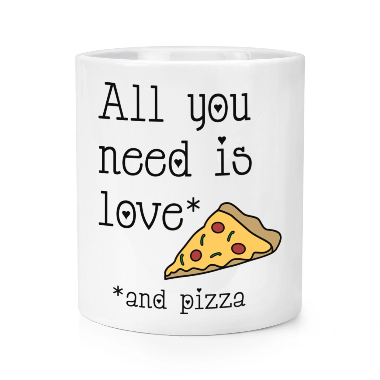 All You Need Is Love And Pizza Makeup Brush Pencil Pot