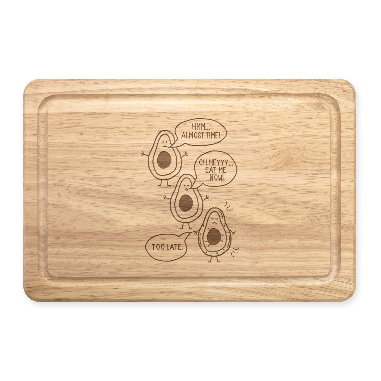 Avocado Eat Me Now Too Late Rectangular Wooden Chopping Board