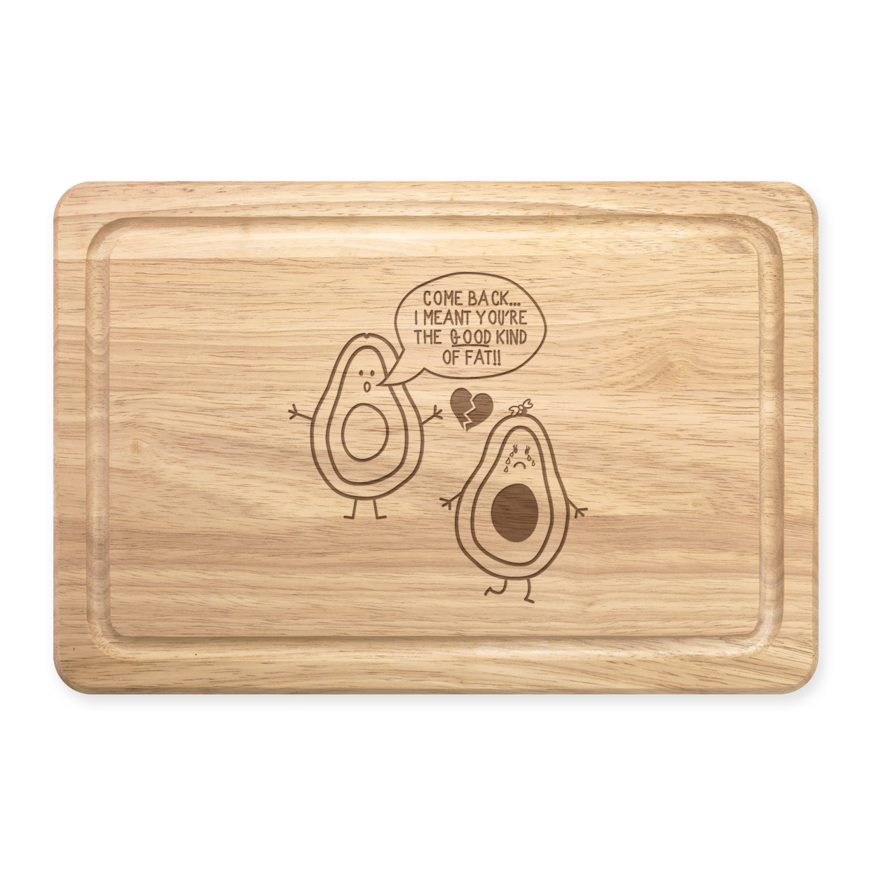 Avocado The Good Kind Of Fat Rectangular Wooden Chopping Board