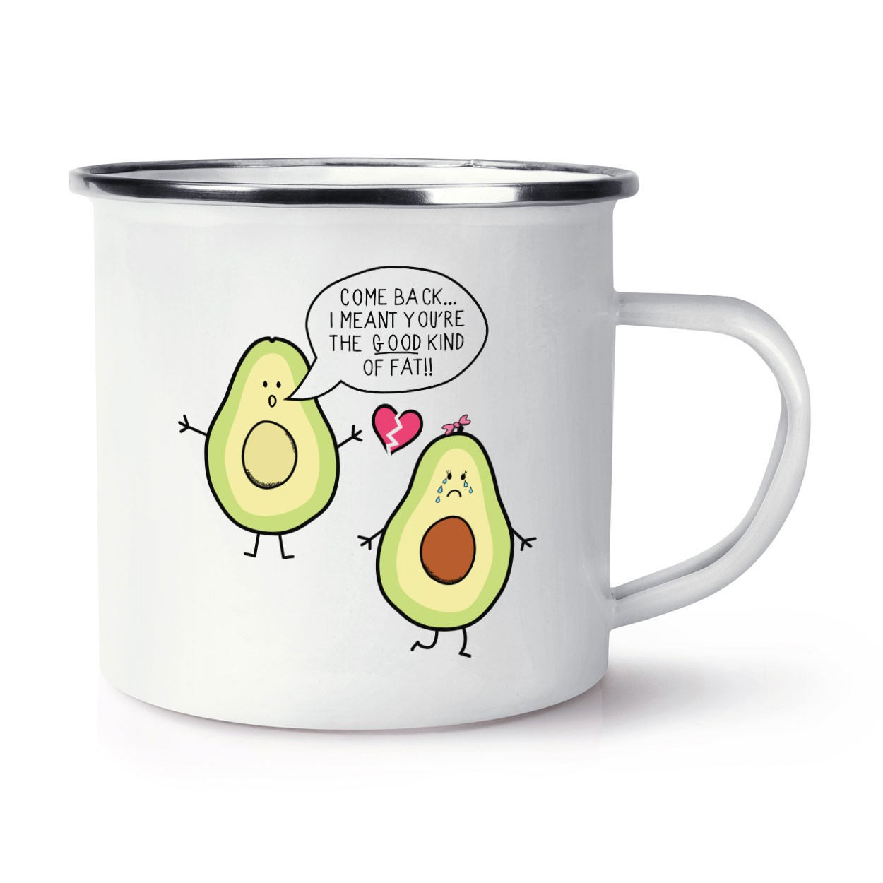 Avocado The Good Kind Of Fat Retro Enamel Mug Cup