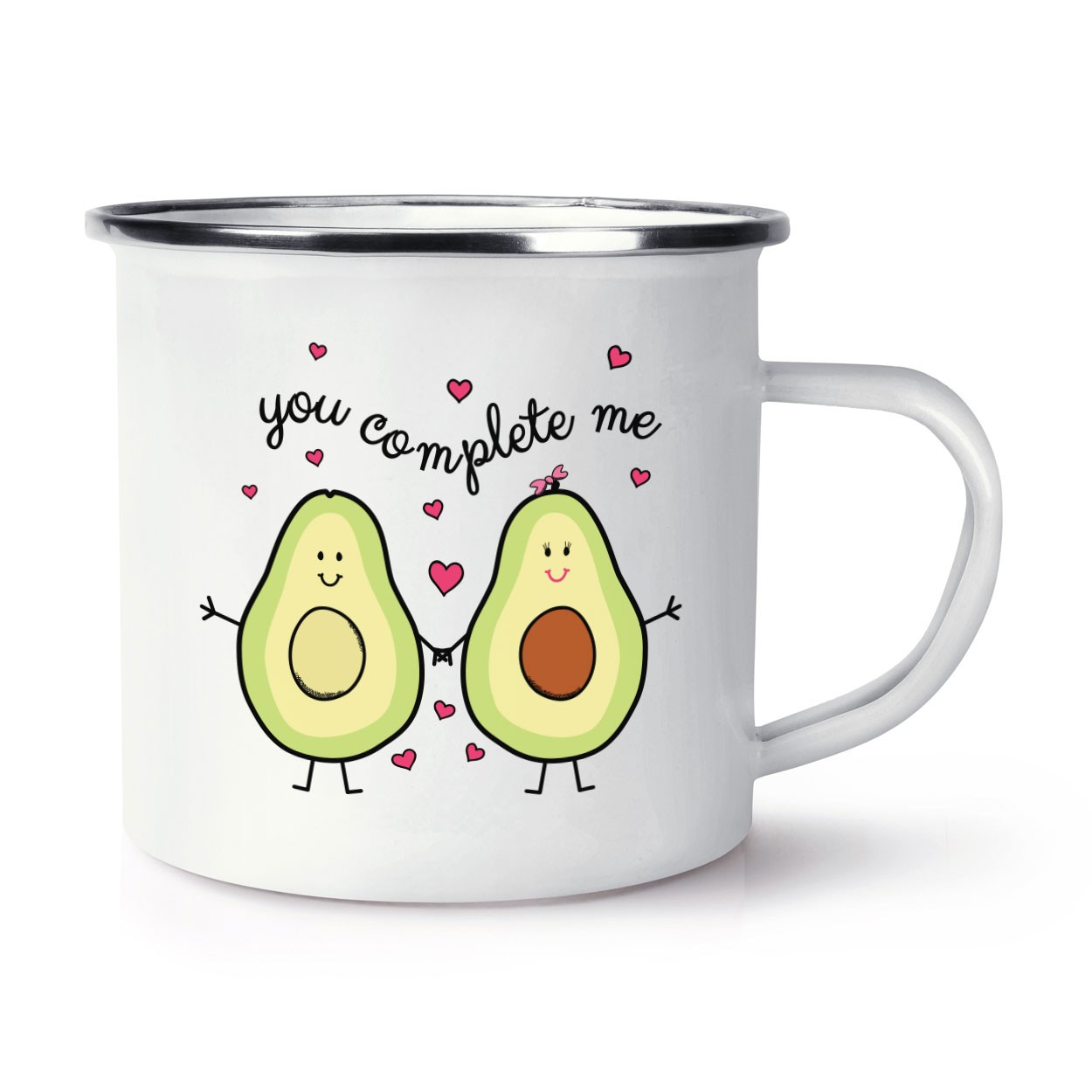 Avocado You Complete Me Retro Enamel Mug Cup