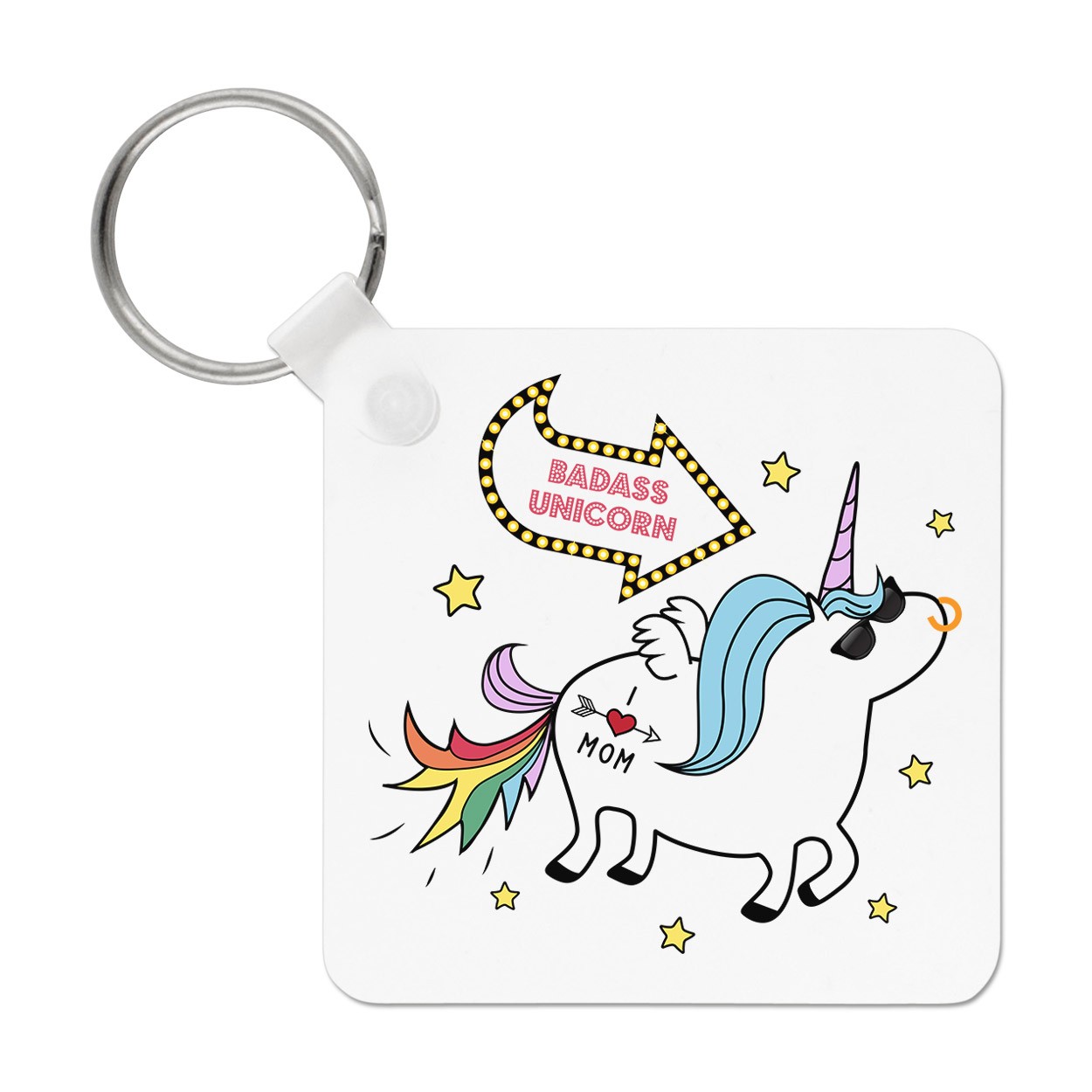 Badass Unicorn Keyring Key Chain