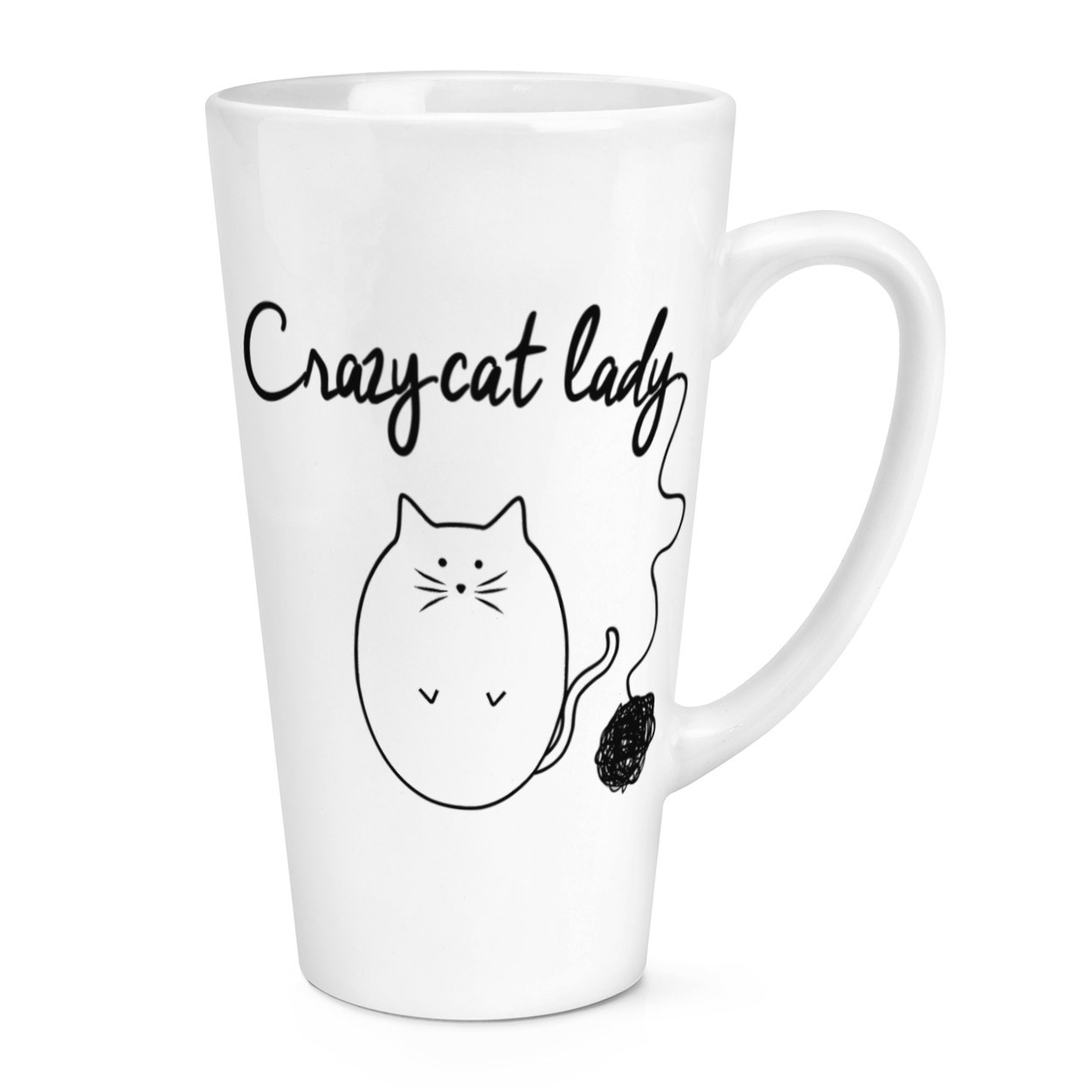 Ball Of Yarn Crazy Cat Lady 17oz Large Latte Mug Cup