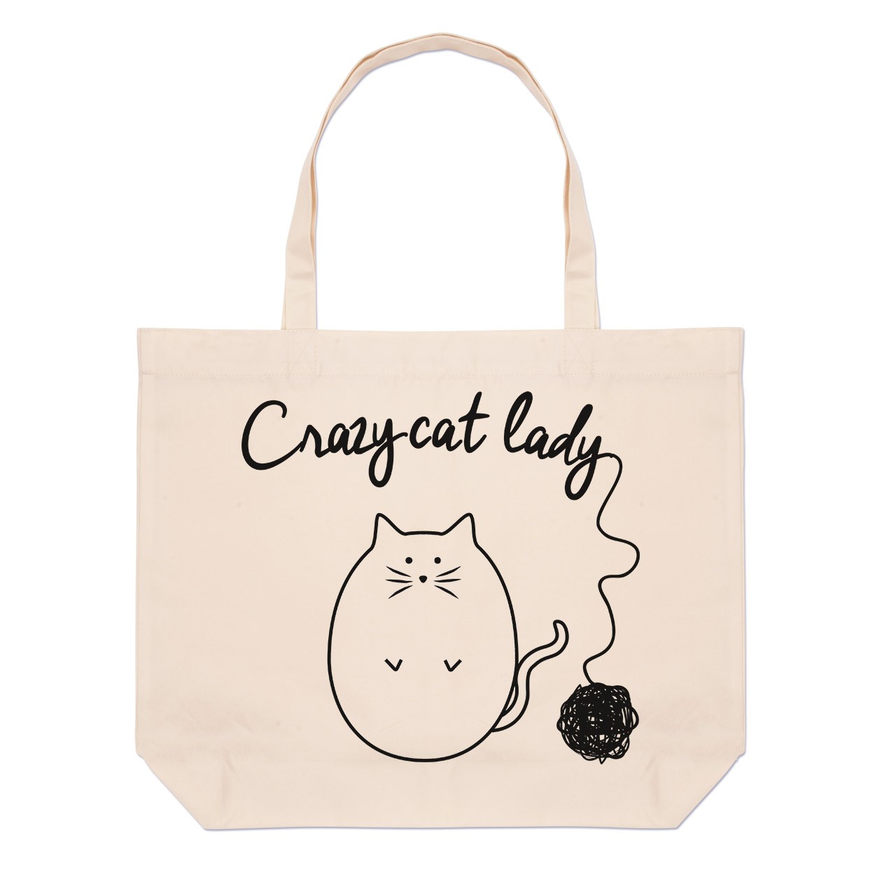 Ball Of Yarn Crazy Cat Lady Large Beach Tote Bag