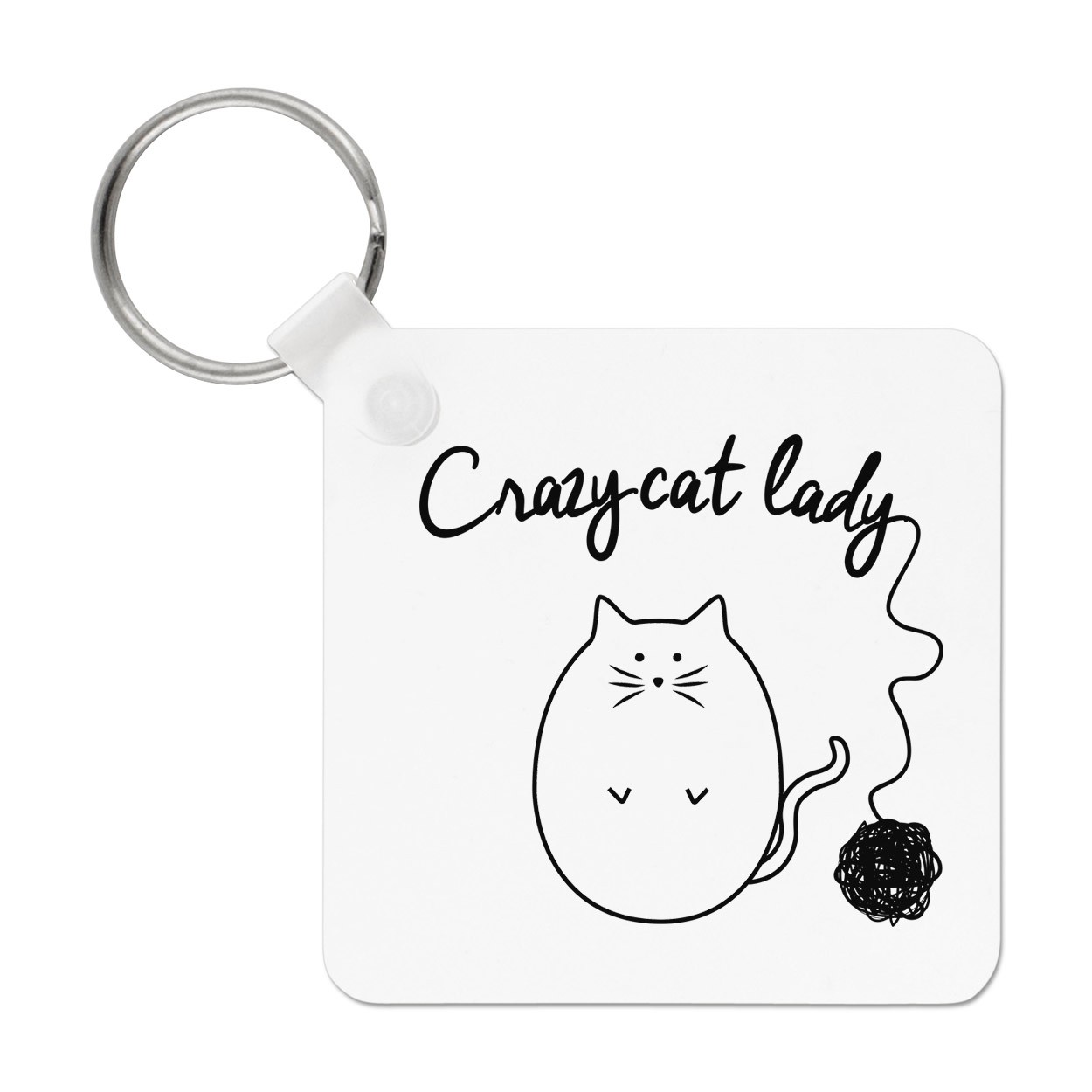Ball Of Yarn Crazy Cat Lady Keyring Key Chain