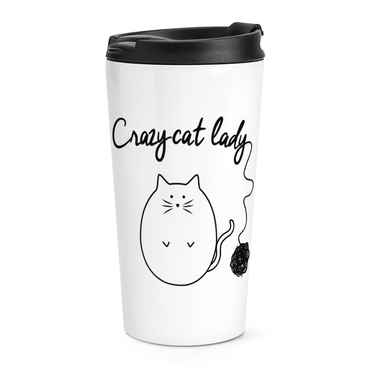 Ball Of Yarn Crazy Cat Lady Travel Mug Cup