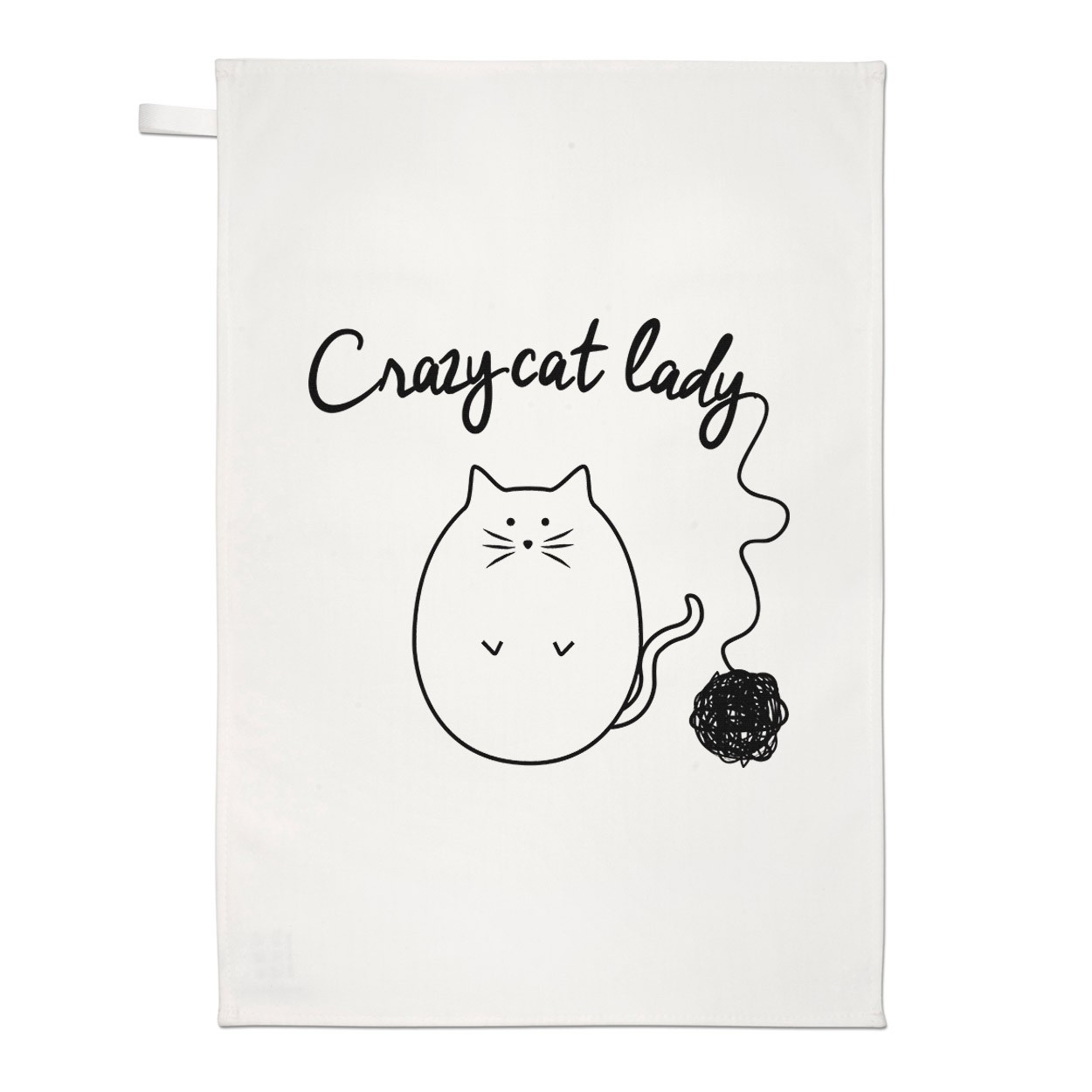 Ball Of Yarn Crazy Cat Lady Tea Towel Dish Cloth