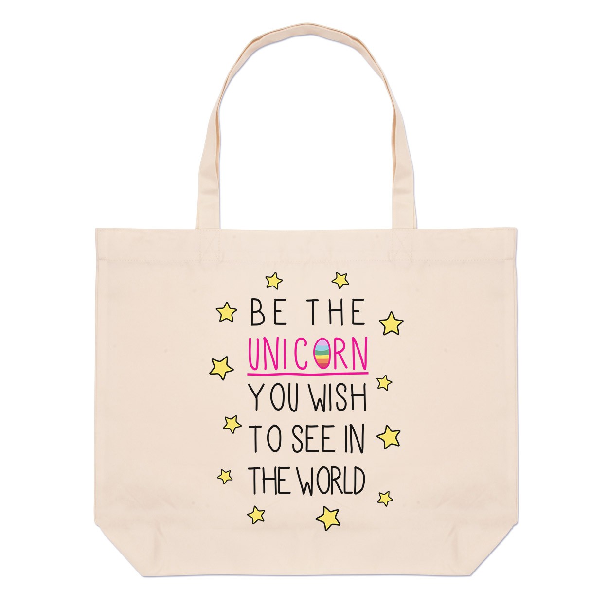 Be the Unicorn You Wish to See in the World Large Beach Tote Bag