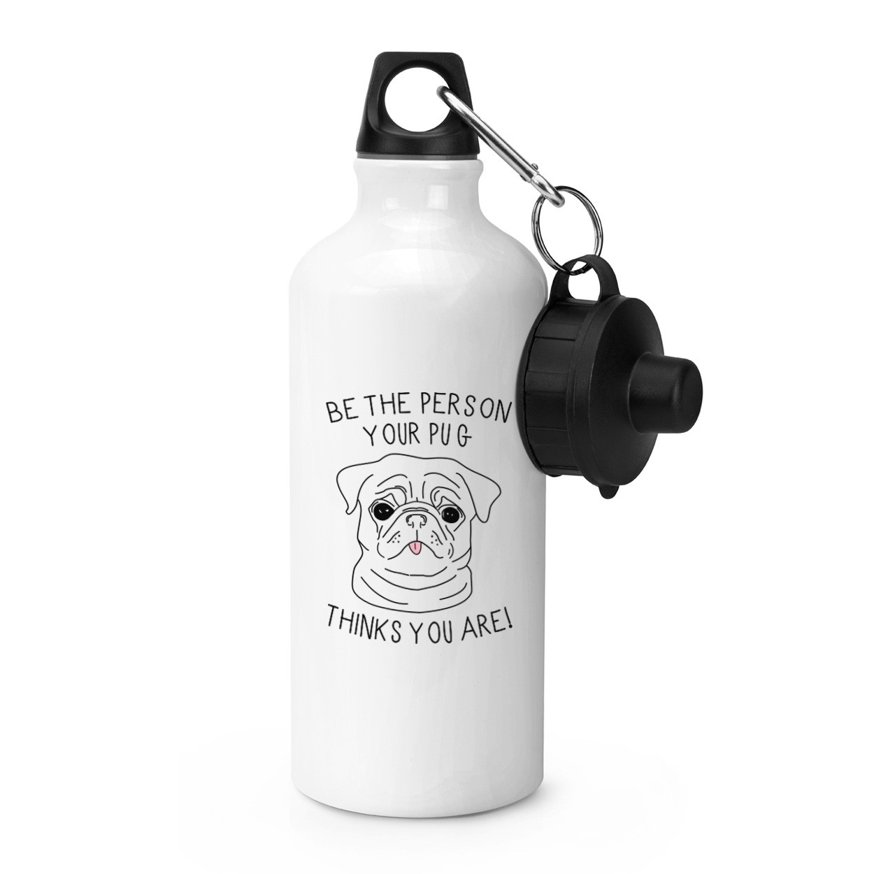 Be The Person Your Pug Thinks You Are Sports Bottle