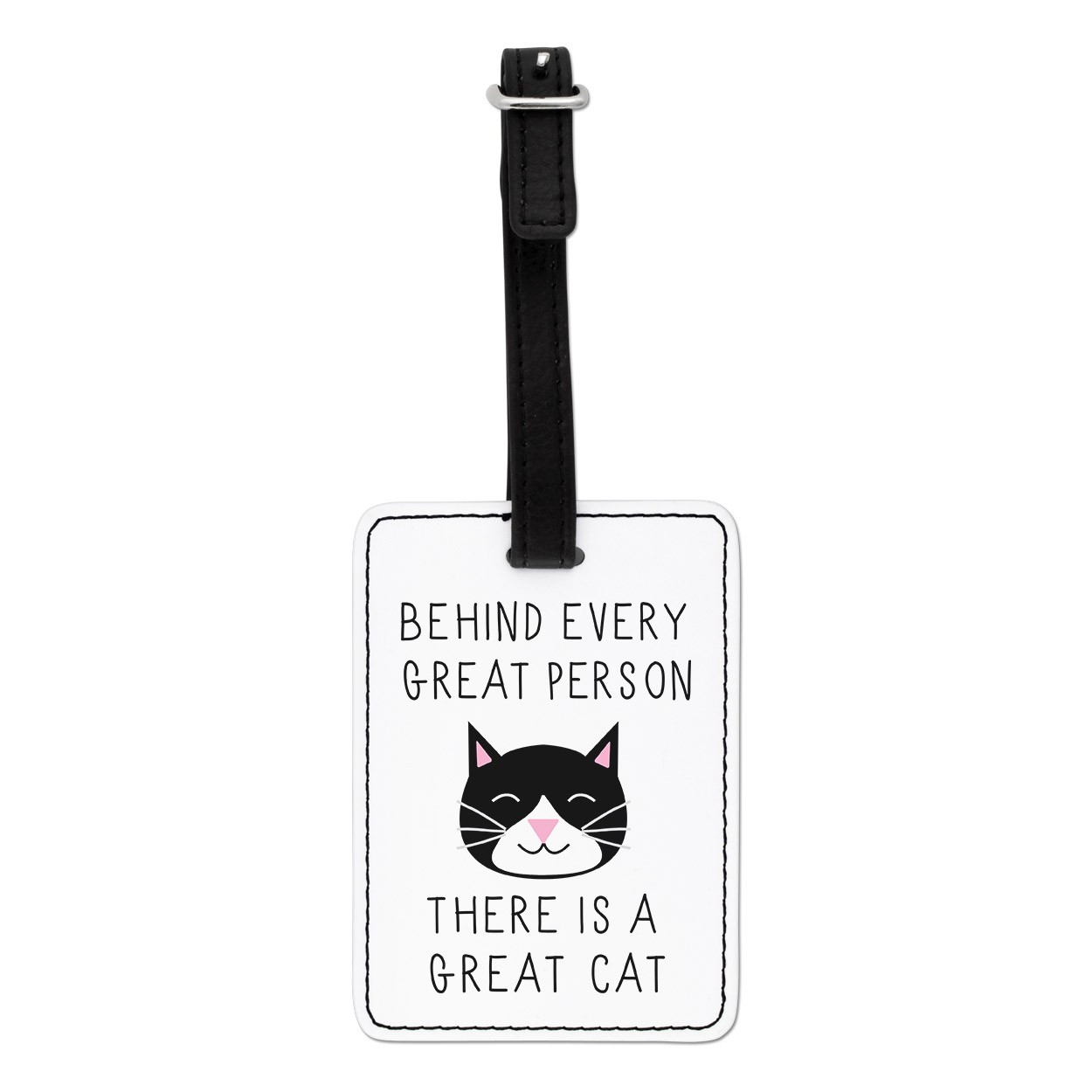 Behind Every Great Person Is A Great Cat Visual Luggage Tag