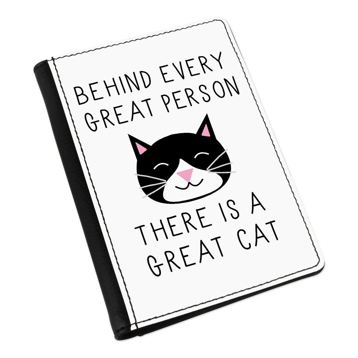 Behind Every Great Person Is A Great Cat Passport Holder Cover