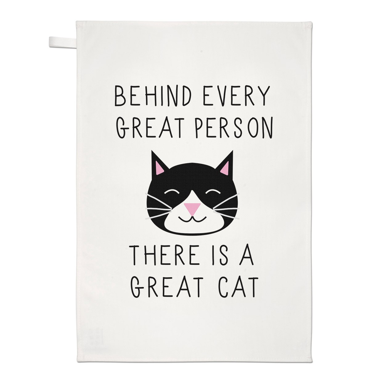 Behind Every Great Person Is A Great Cat Tea Towel Dish Cloth