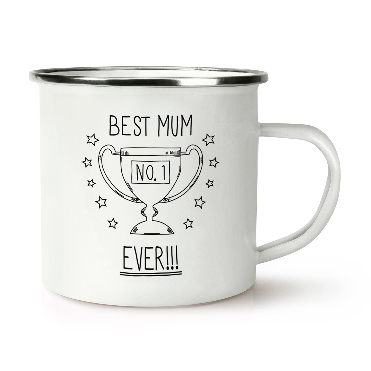 Best Mum Ever No.1 Retro Enamel Mug Cup