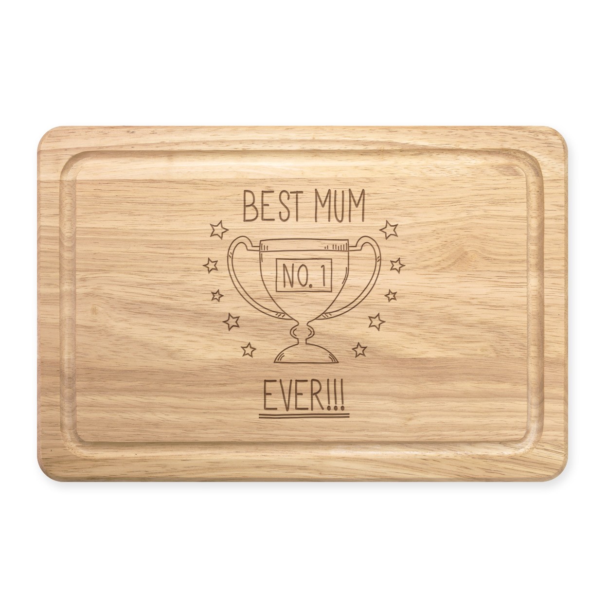 Best Mum Ever No.1 Rectangular Wooden Chopping Board