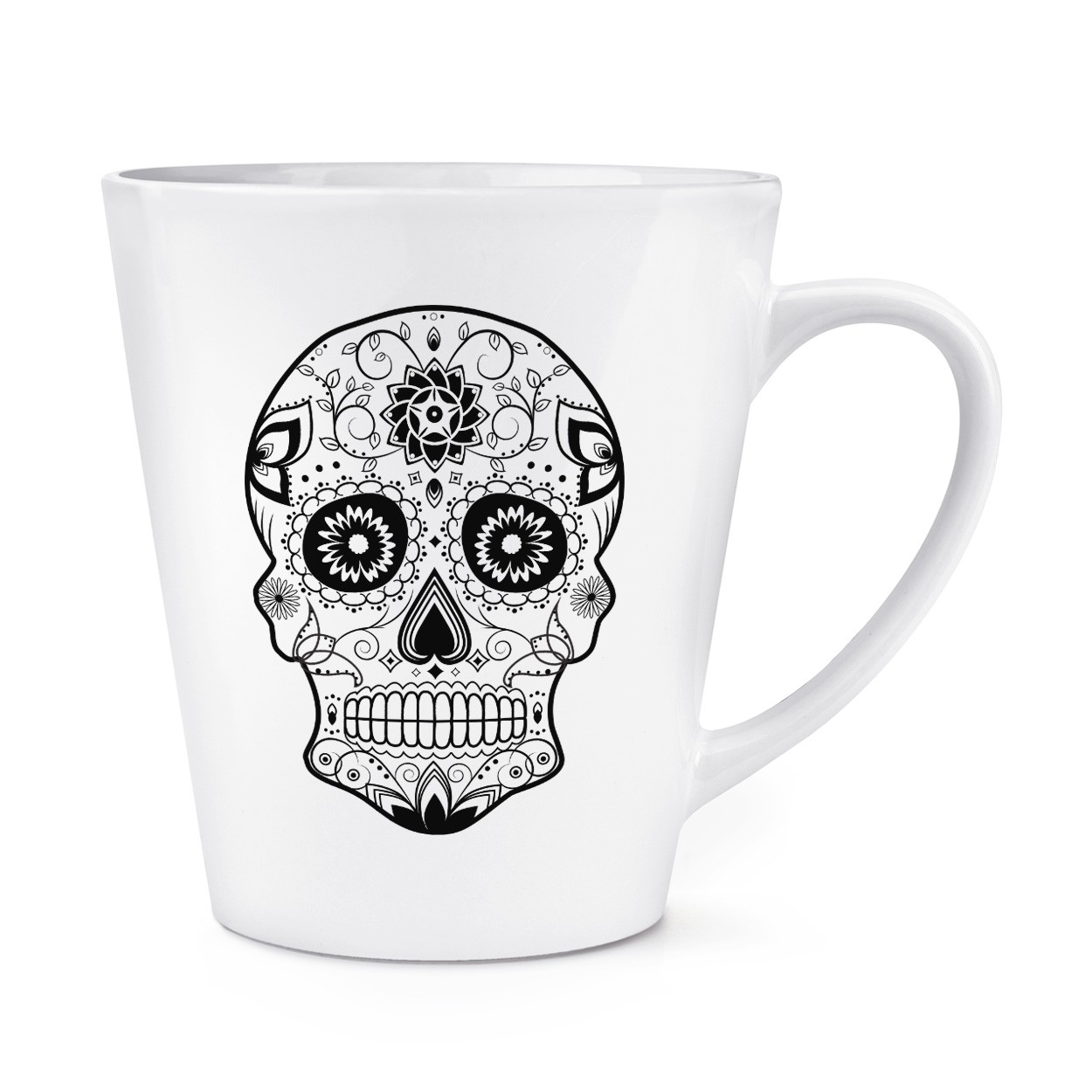 Black Sugar Skull 12oz Latte Mug Cup