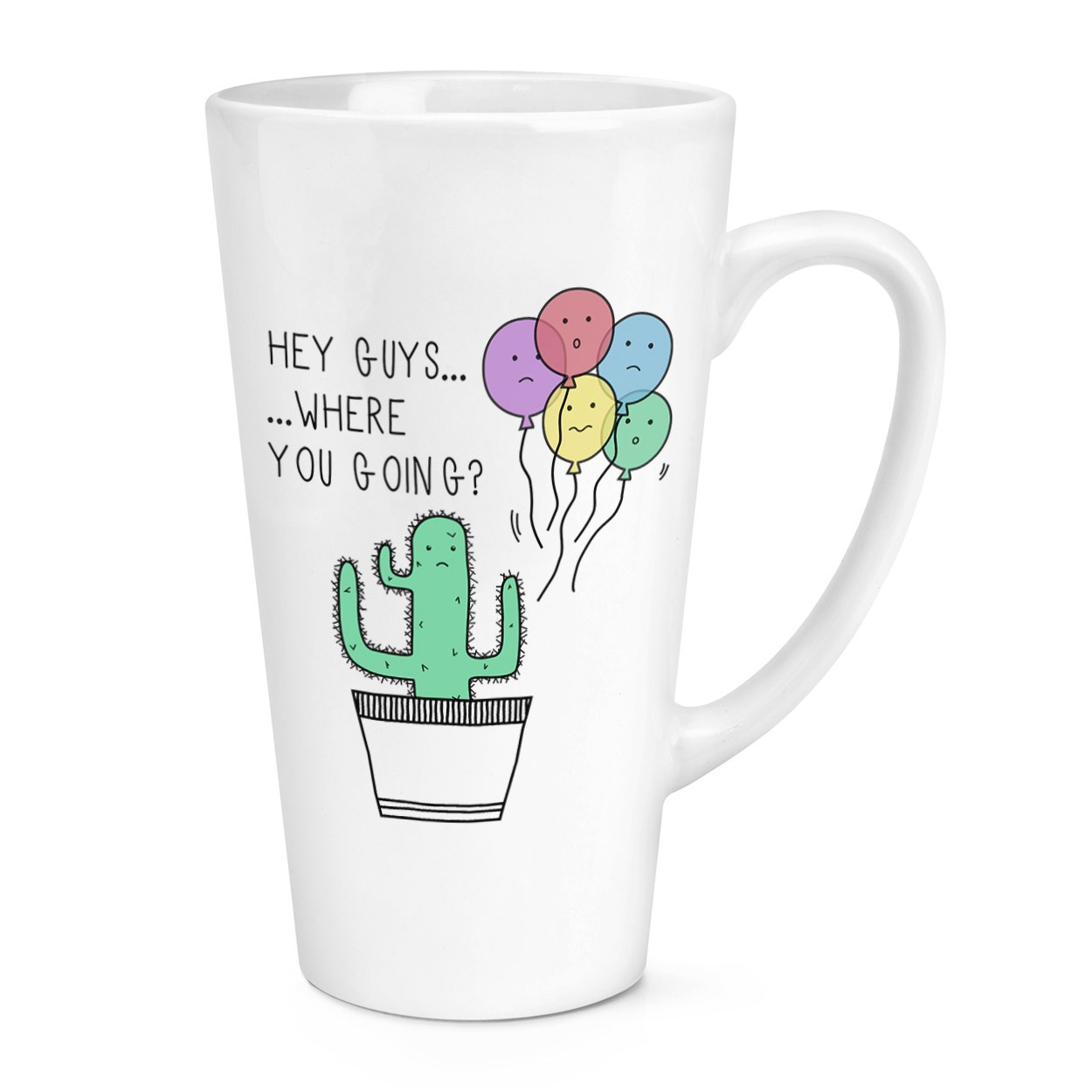 Cactus Hey Guys Where Are You Going 17oz Large Latte Mug Cup