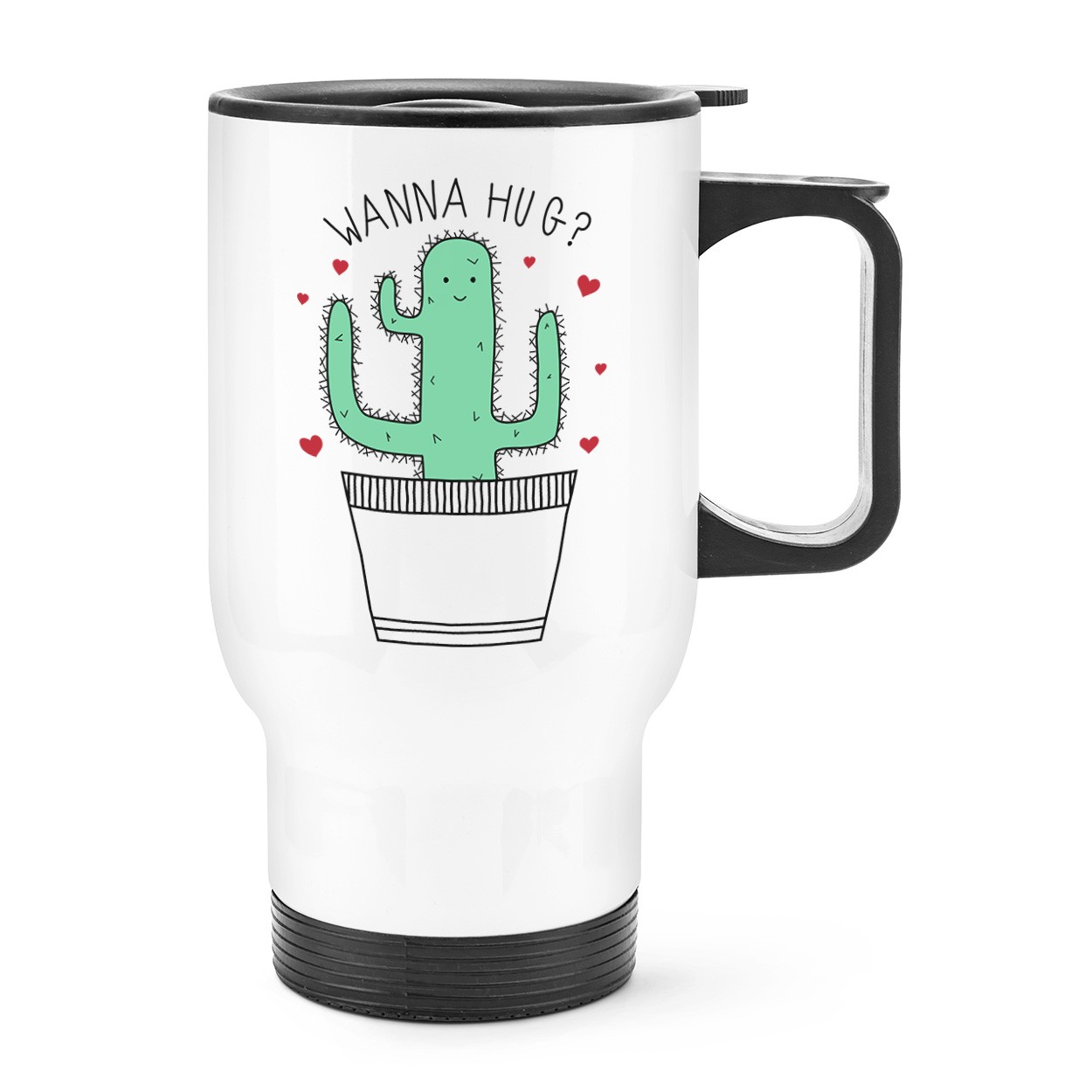 Cactus Wanna Hug Travel Mug Cup With Handle