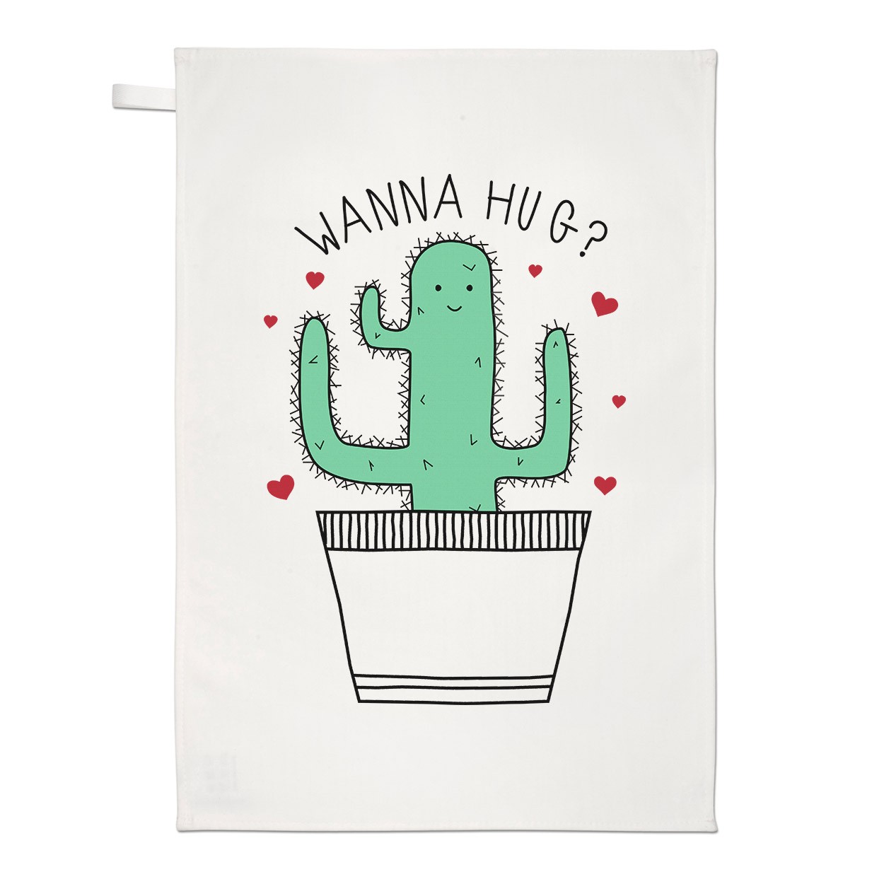 Cactus Wanna Hug Tea Towel Dish Cloth