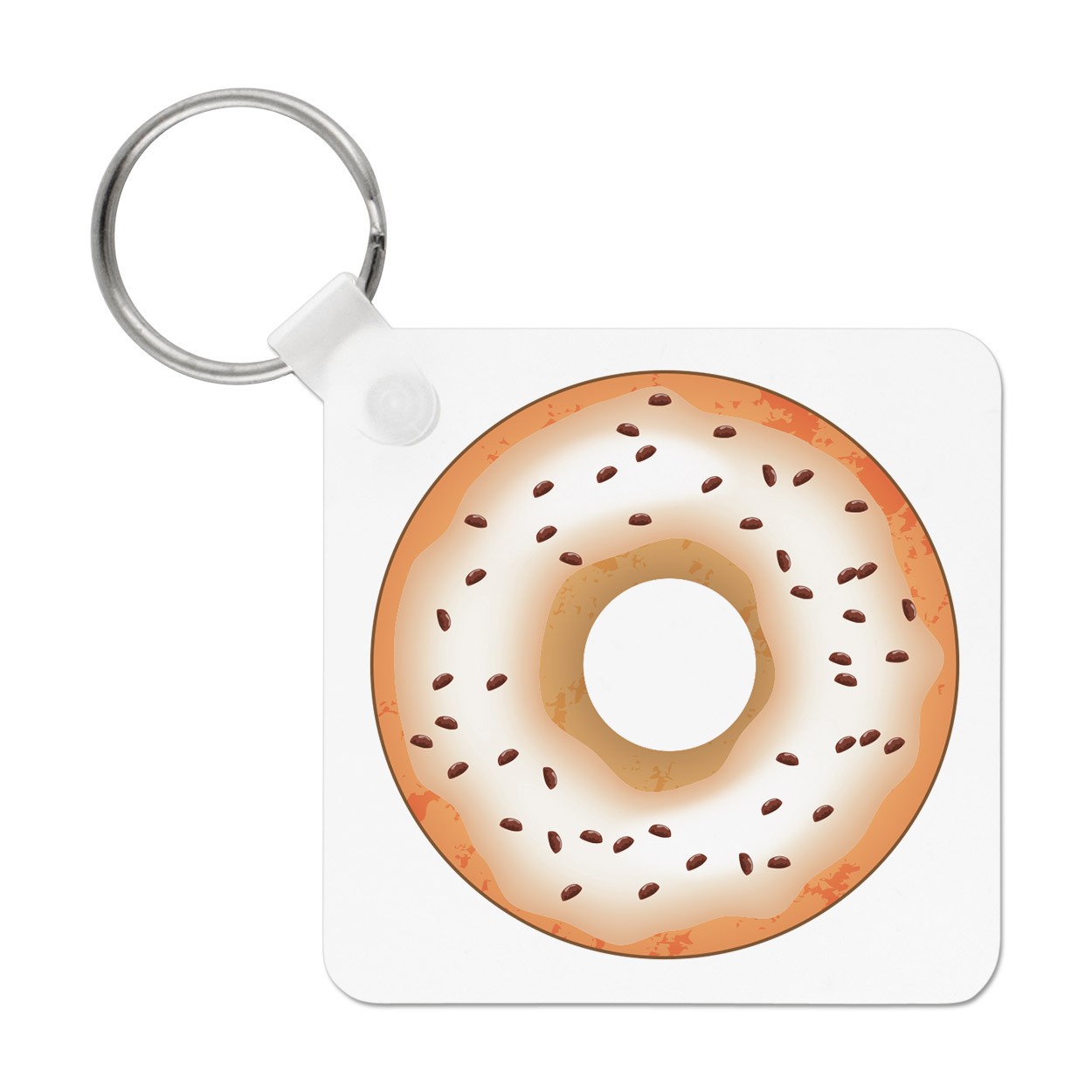 Coffee Glazed Doughnut Donut Keyring Key Chain