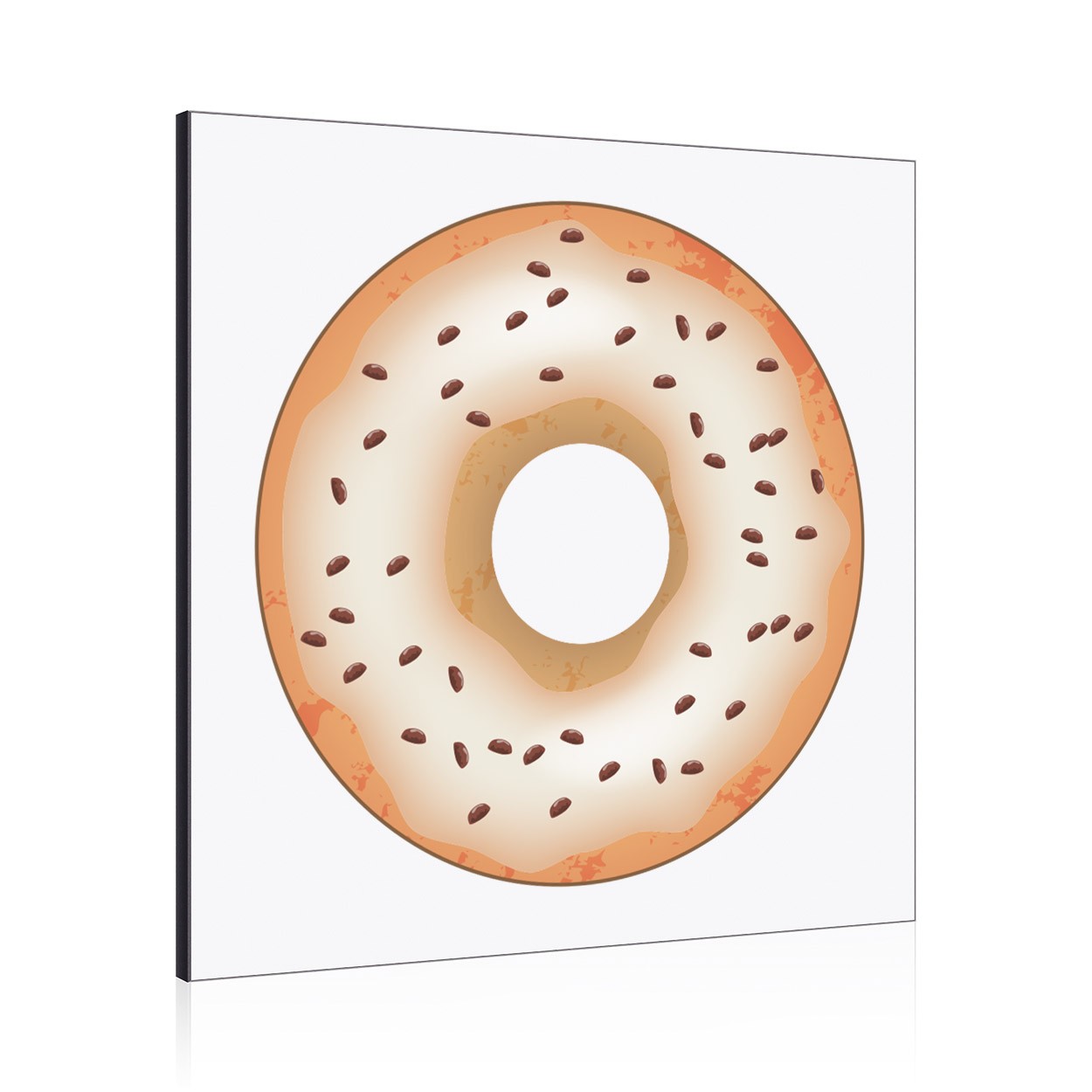 Coffee Glazed Doughnut Donut Wall Art Panel