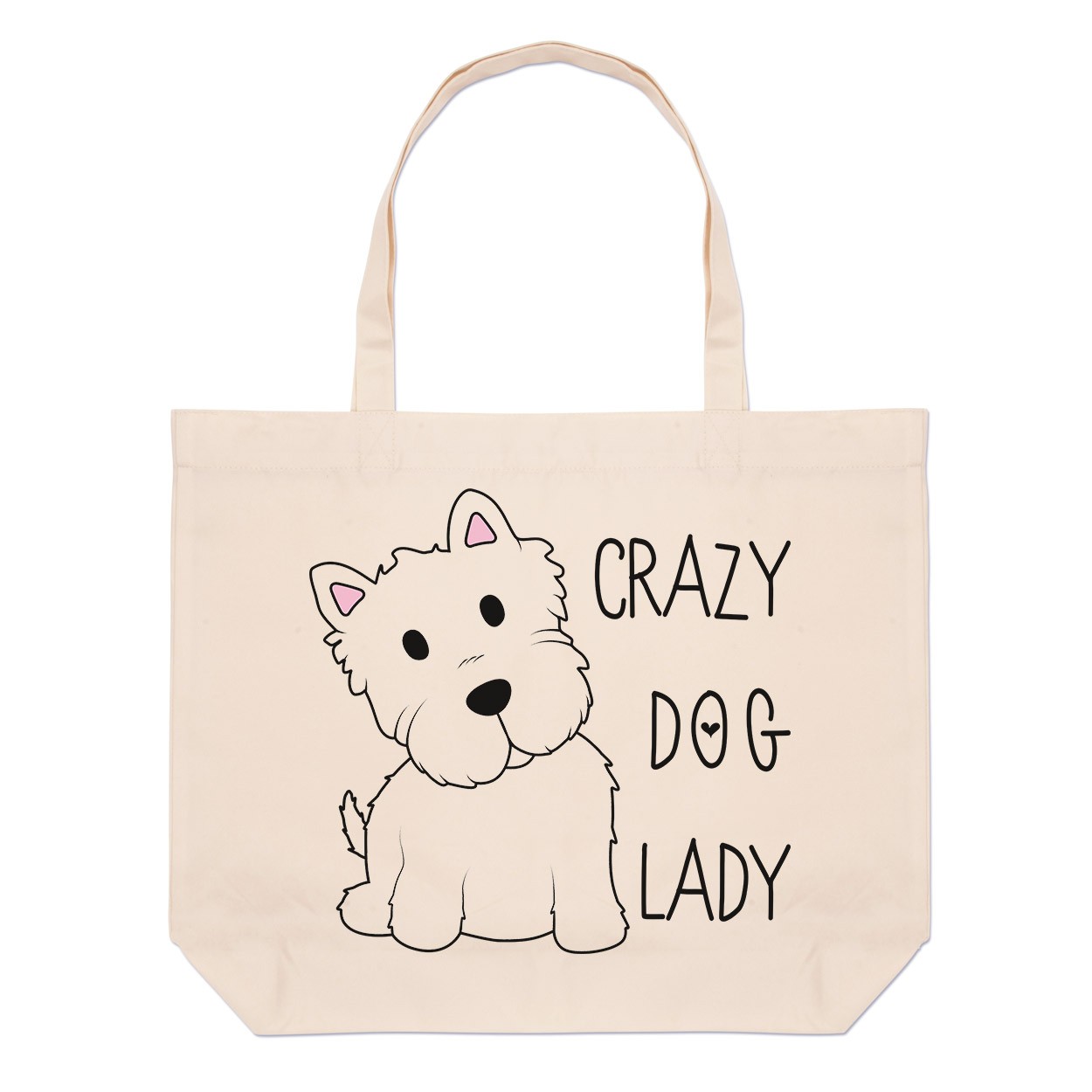 Crazy Dog Lady Large Beach Tote Bag