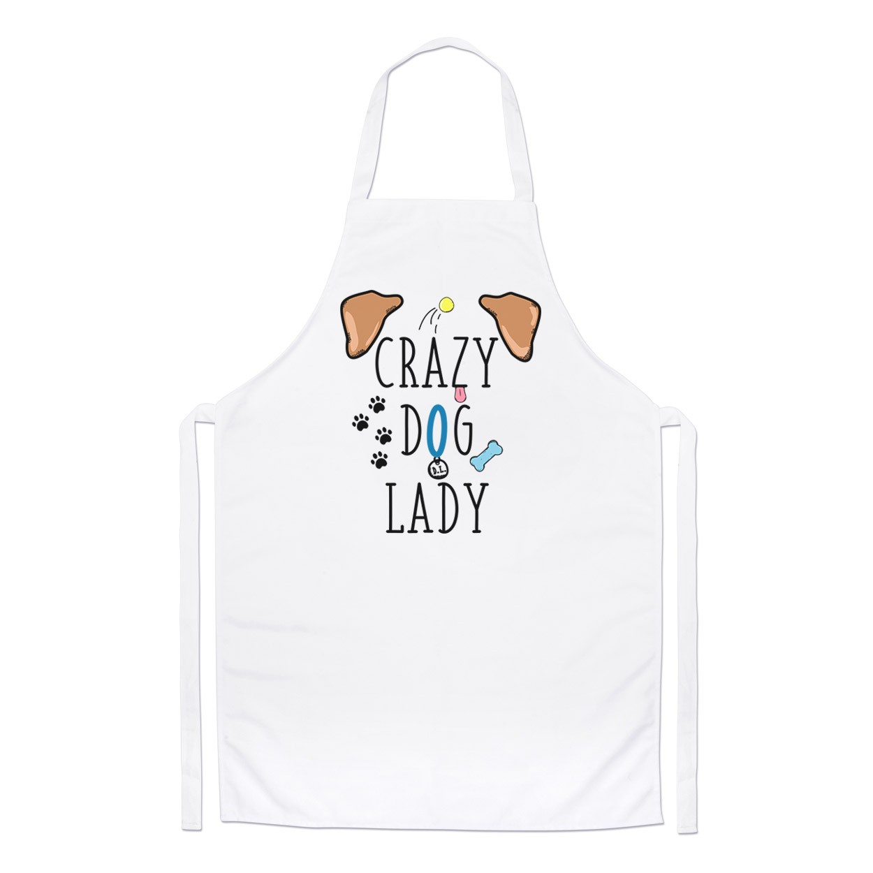 Crazy Dog Lady Brown Ears Chefs Apron