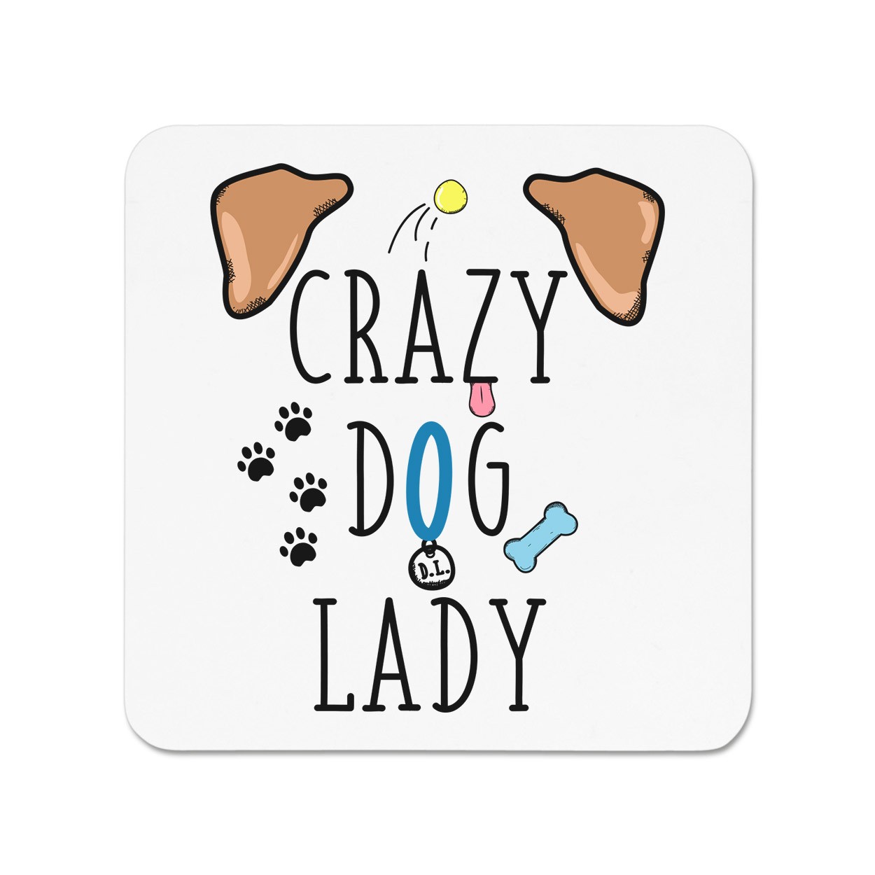 Crazy Dog Lady Brown Ears Fridge Magnet