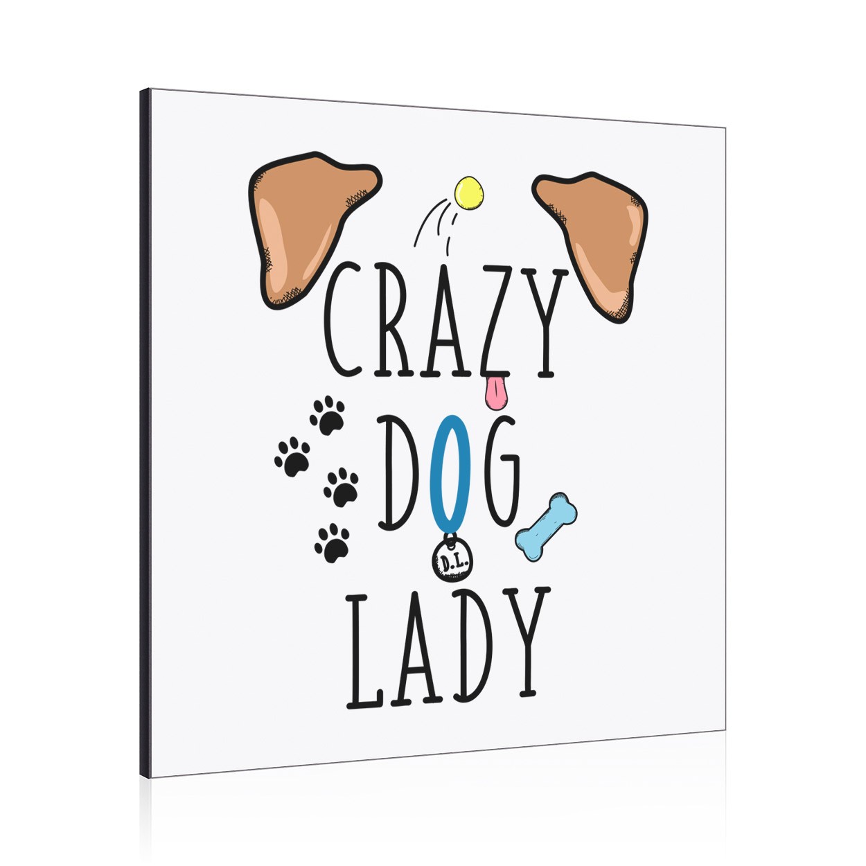 Crazy Dog Lady Brown Ears Wall Art Panel