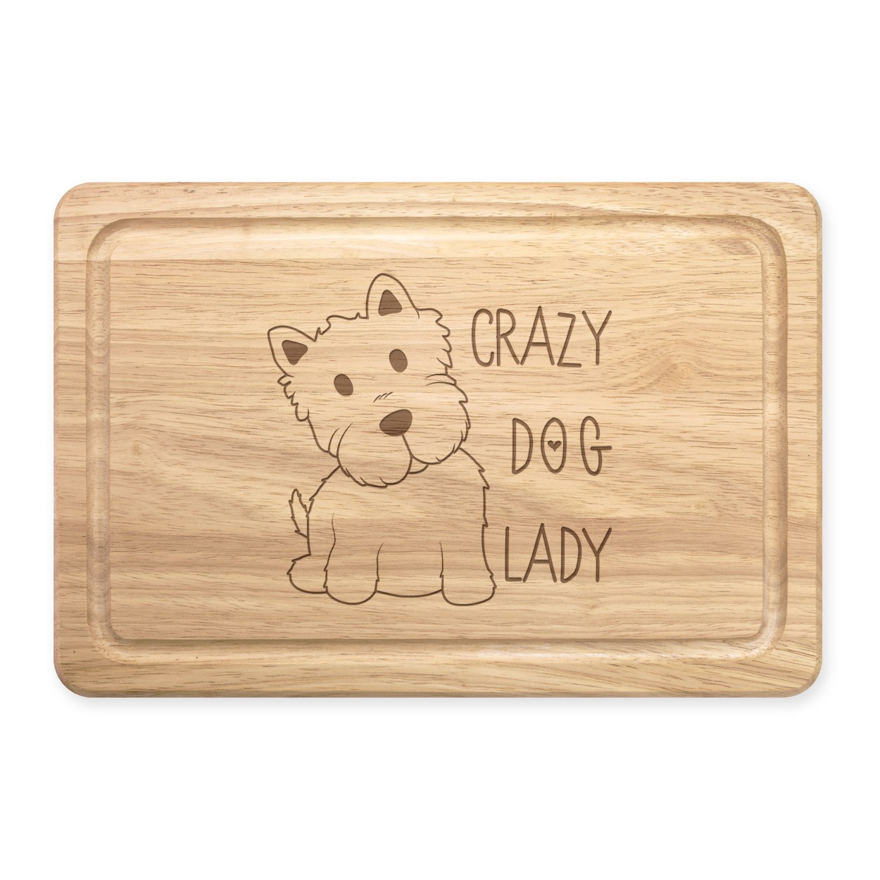 Crazy Dog Lady Rectangular Wooden Chopping Board