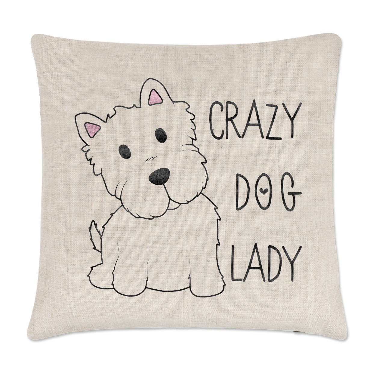 Crazy Dog Lady Linen Cushion Cover