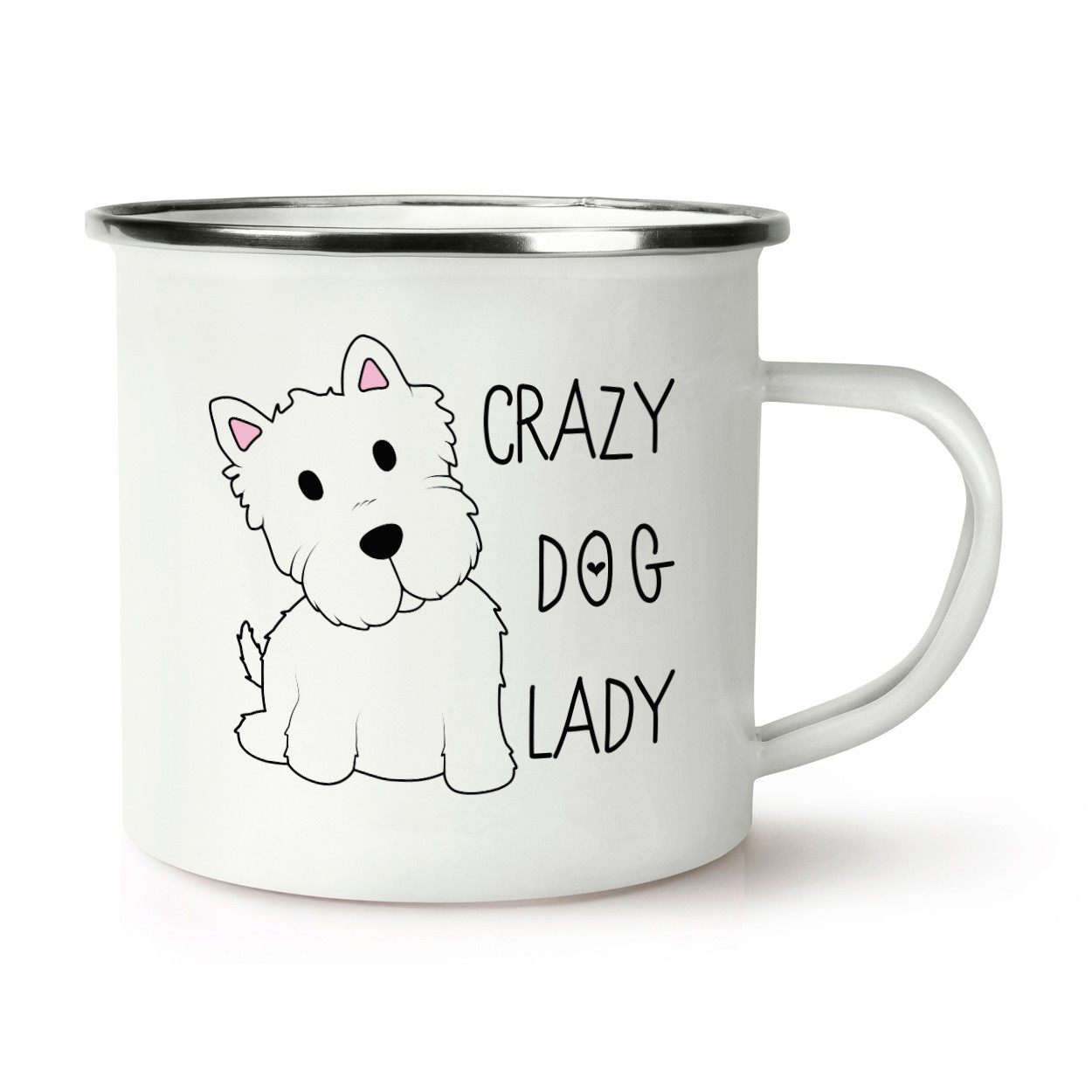 Crazy Dog Lady Retro Enamel Mug Cup
