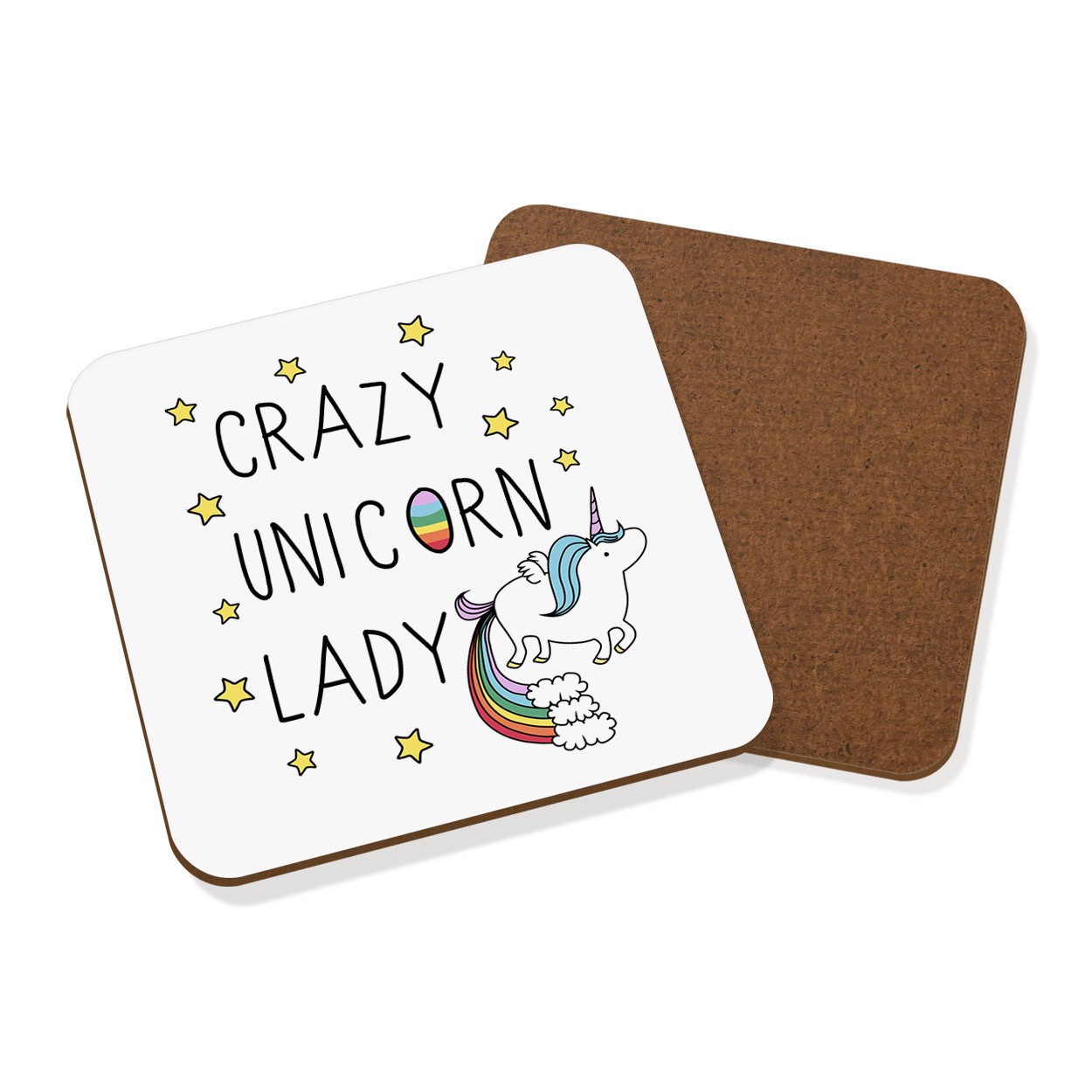 Crazy Unicorn Lady Coaster Drinks Mat
