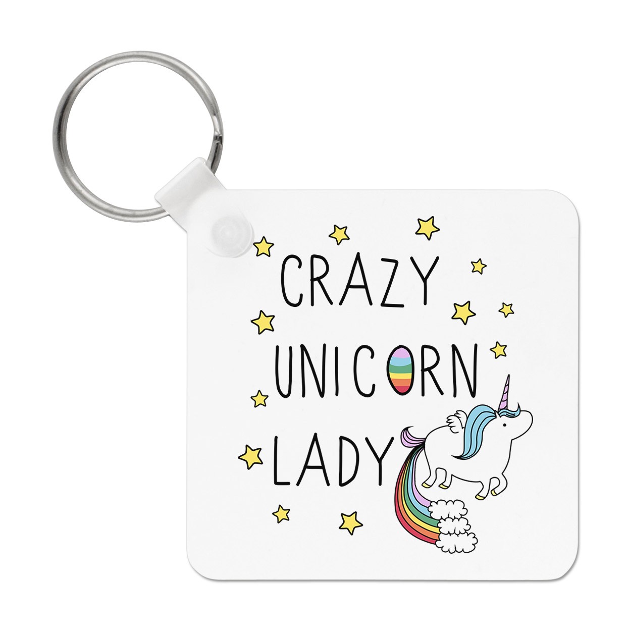Crazy Unicorn Lady Keyring Key Chain