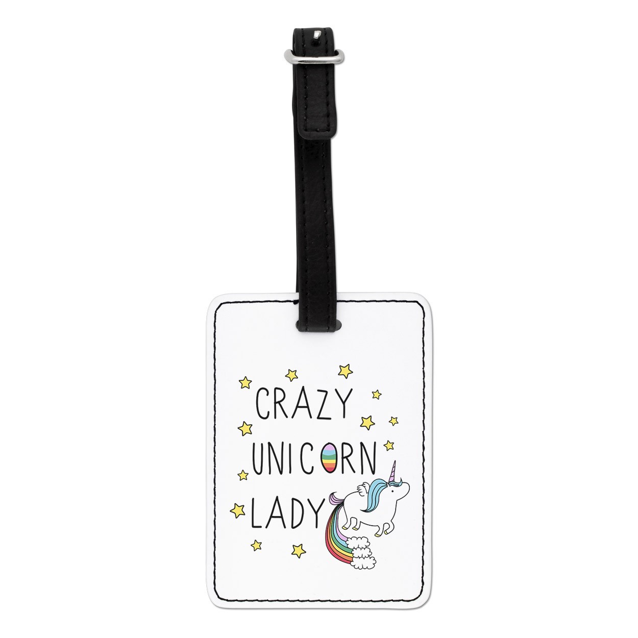 Crazy Unicorn Lady Visual Luggage Tag