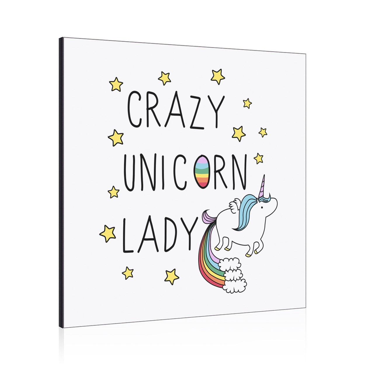 Crazy Unicorn Lady Wall Art Panel