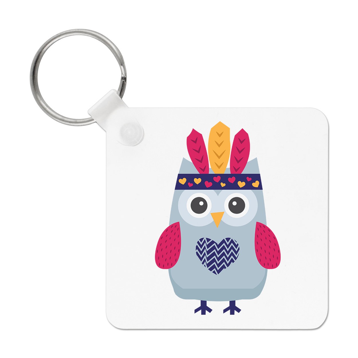 Festival Owl Head Dress Keyring Key Chain