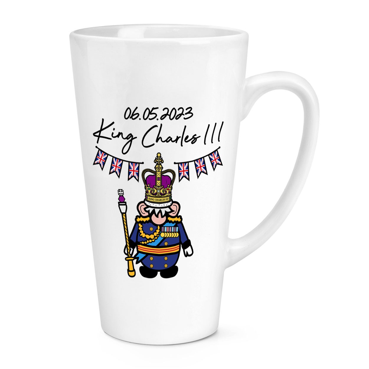 Gonk King Charles III 17oz Large Latte Mug Cup