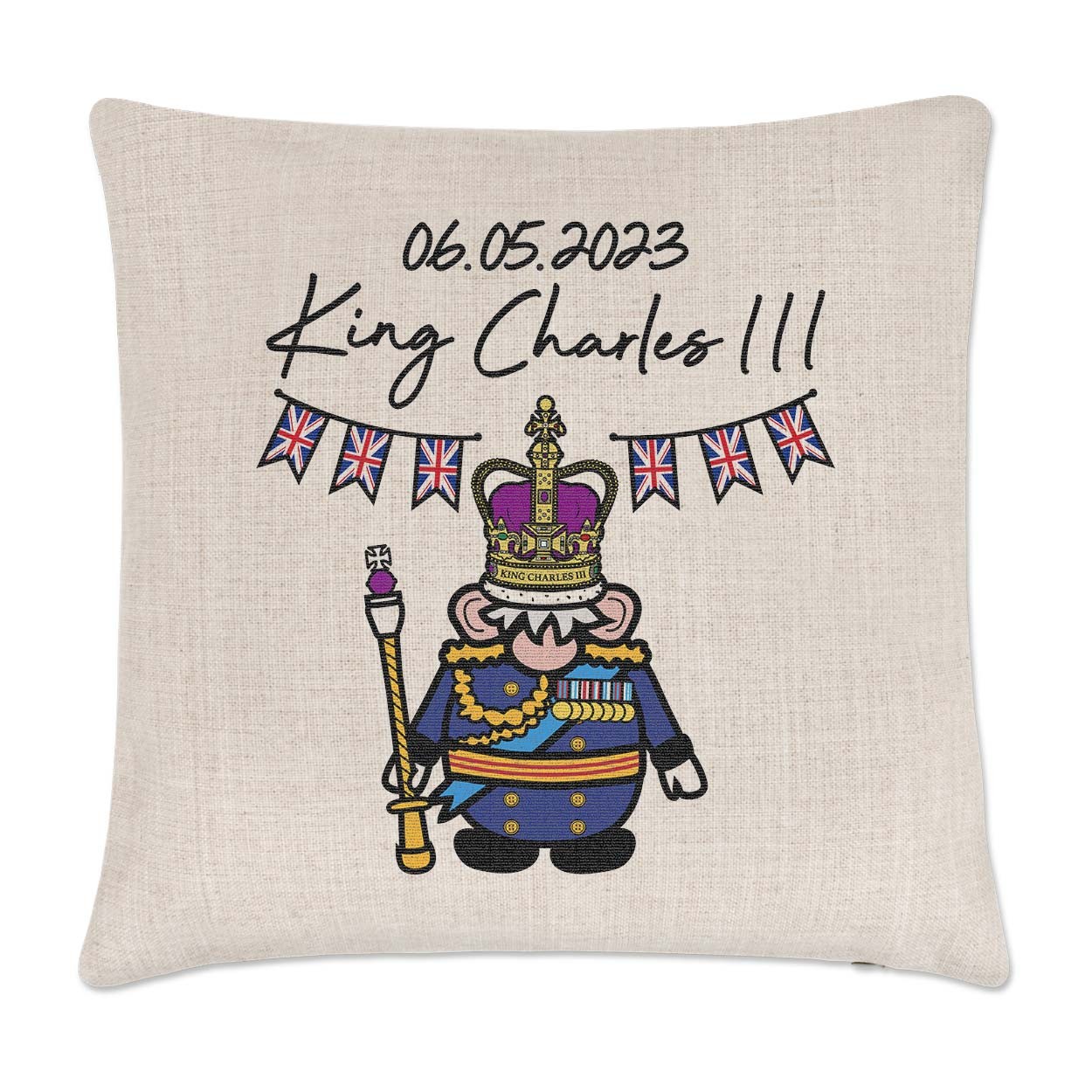 Gonk King Charles III Cushion Cover