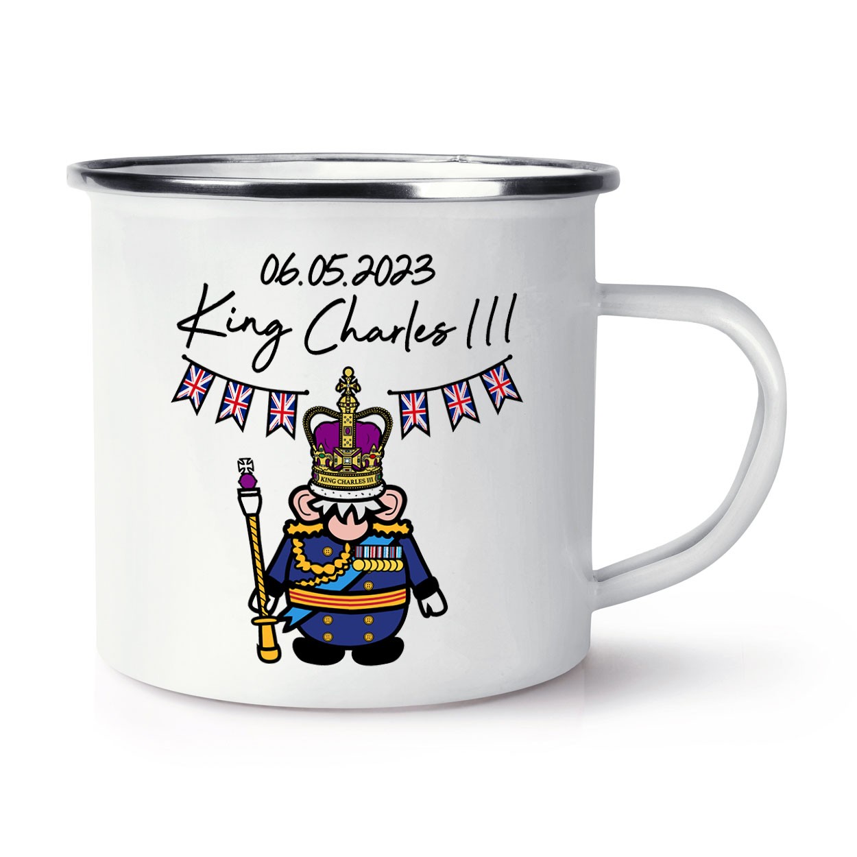 Gonk King Charles III Enamel Mug Cup