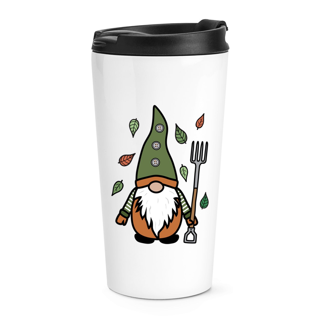 Gonk Gnome Green Orange Garden Travel Mug Cup